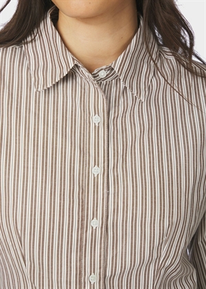 Rosa double mix stripe skjorte Dusty Brown Neo Noir